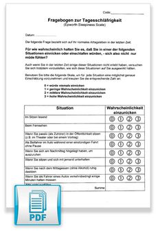 Epworth Sleepiness Scale Schlaffragenbogen